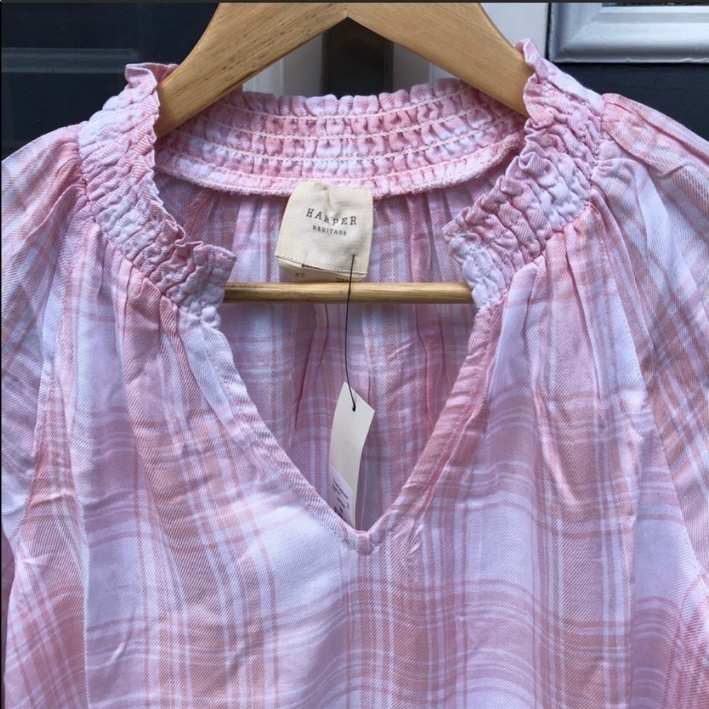 Francesca’s Harper extra small heritage smock neck top blouse - Picture 8 of 11